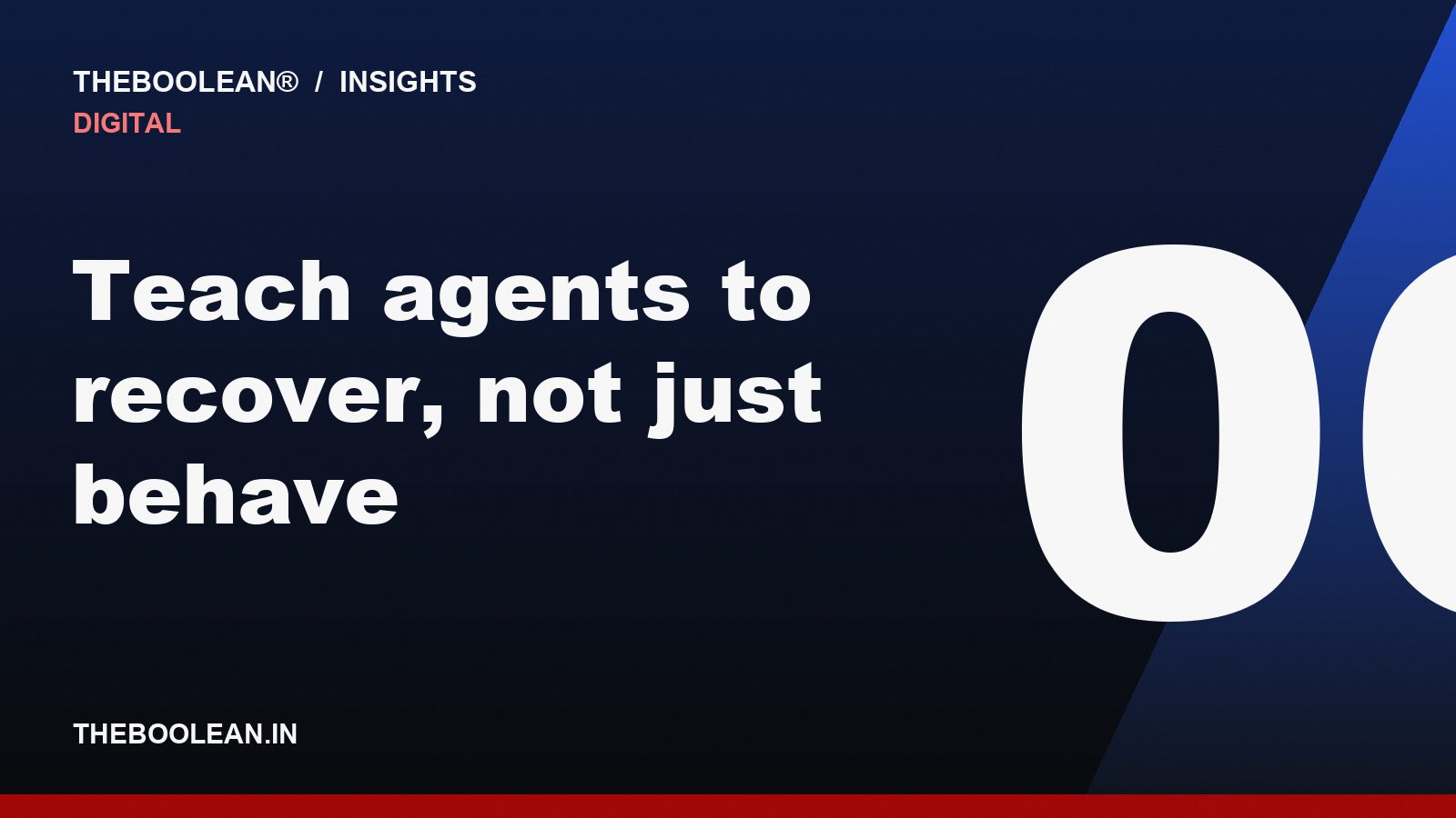 Teach agents to recover, not just behave