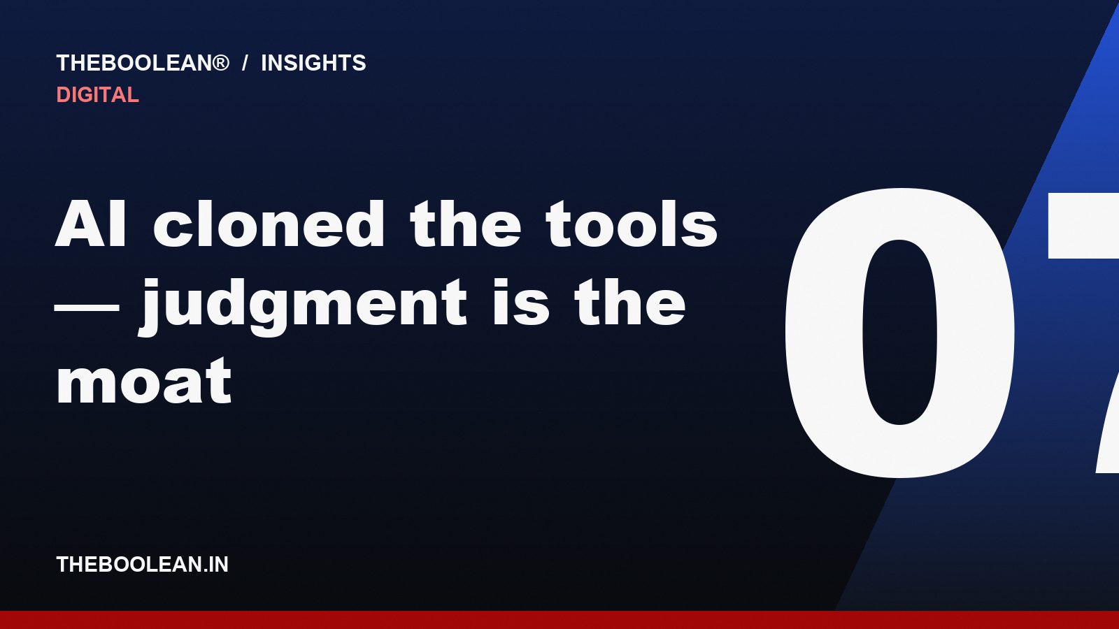 AI cloned the tools — judgment is the moat