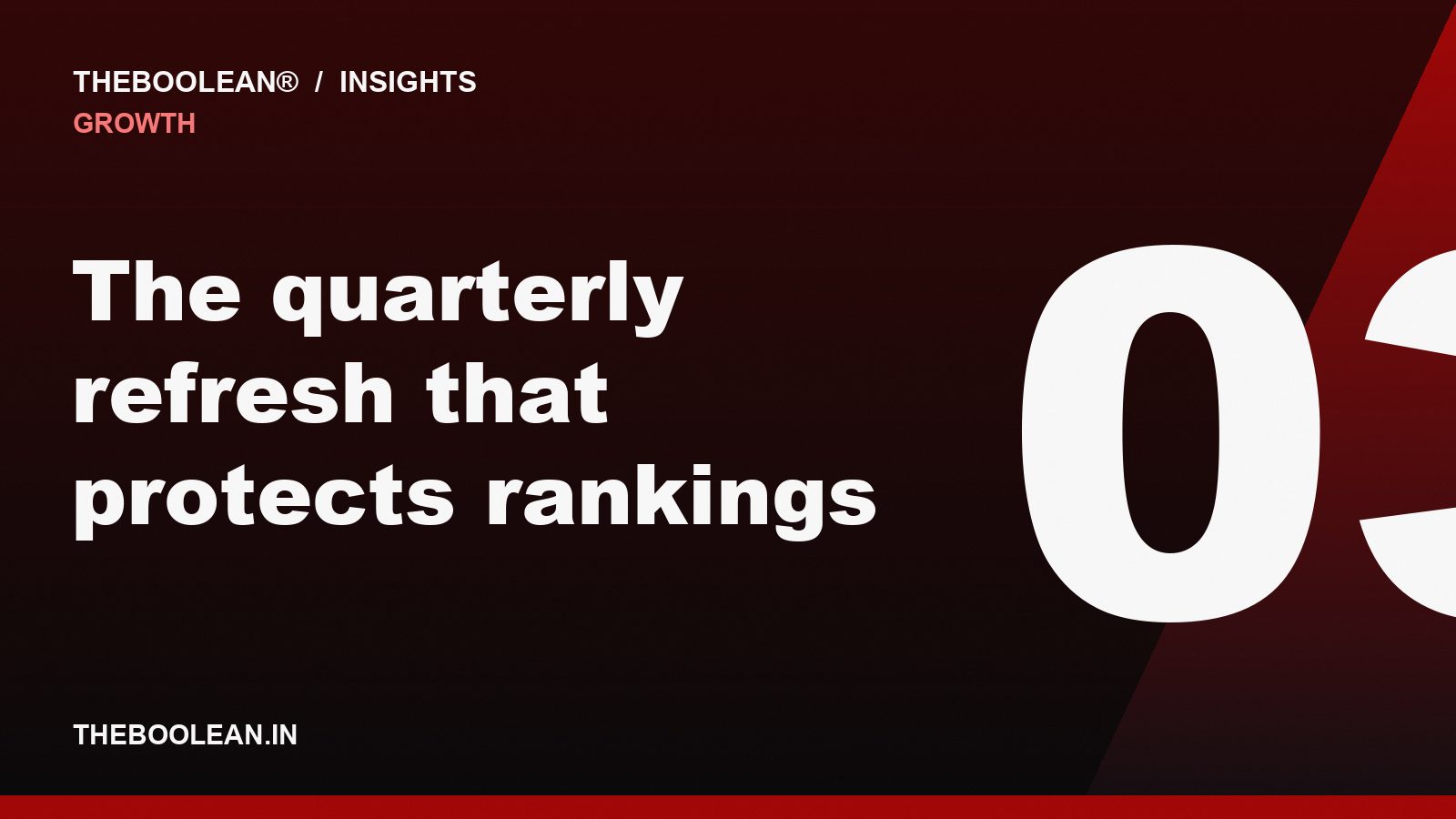 The quarterly refresh that protects rankings