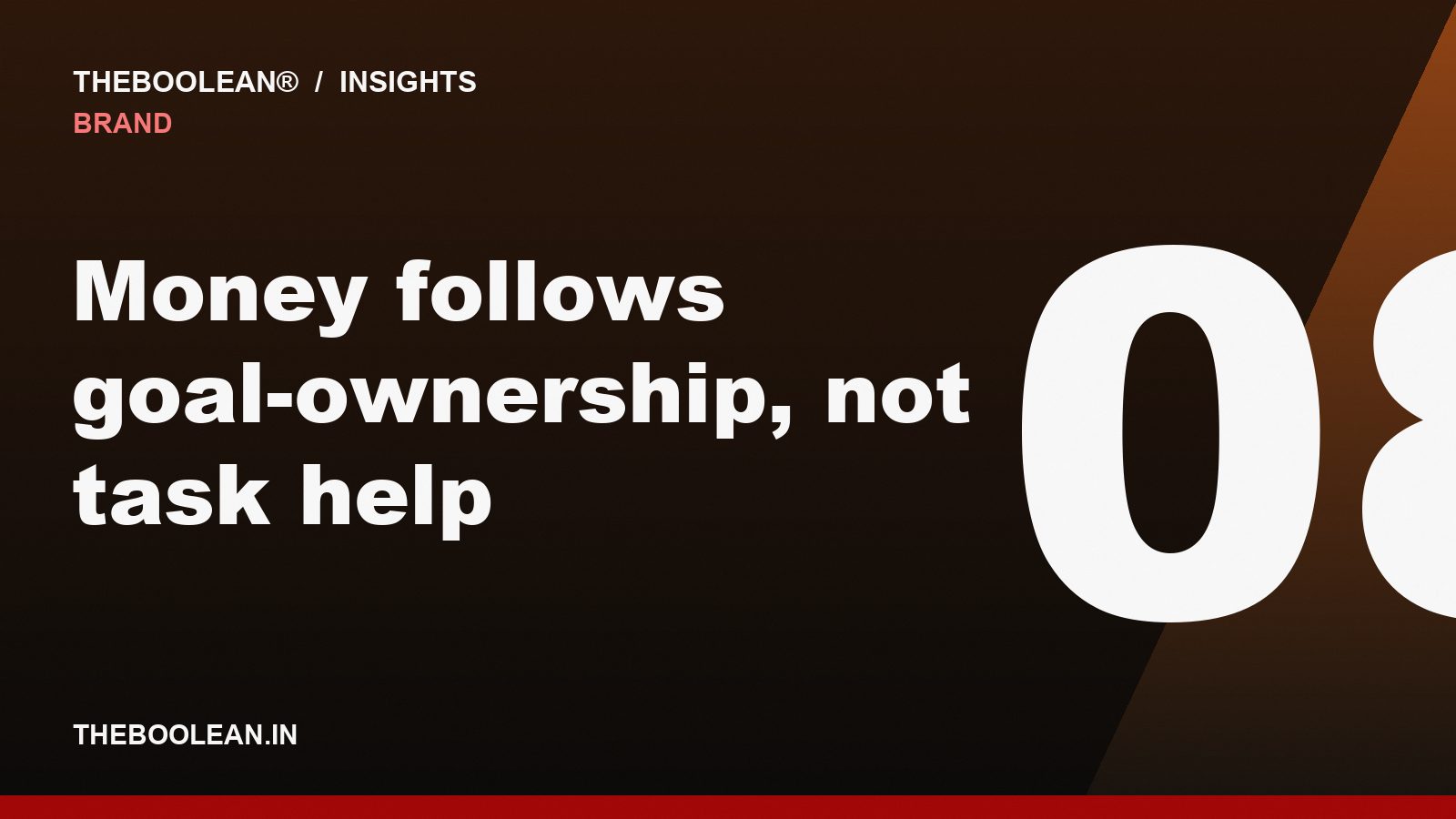 Money follows goal-ownership, not task help