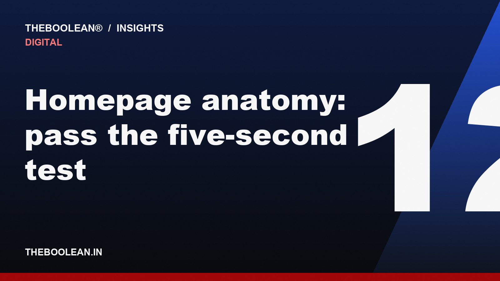 Homepage anatomy: pass the five-second test