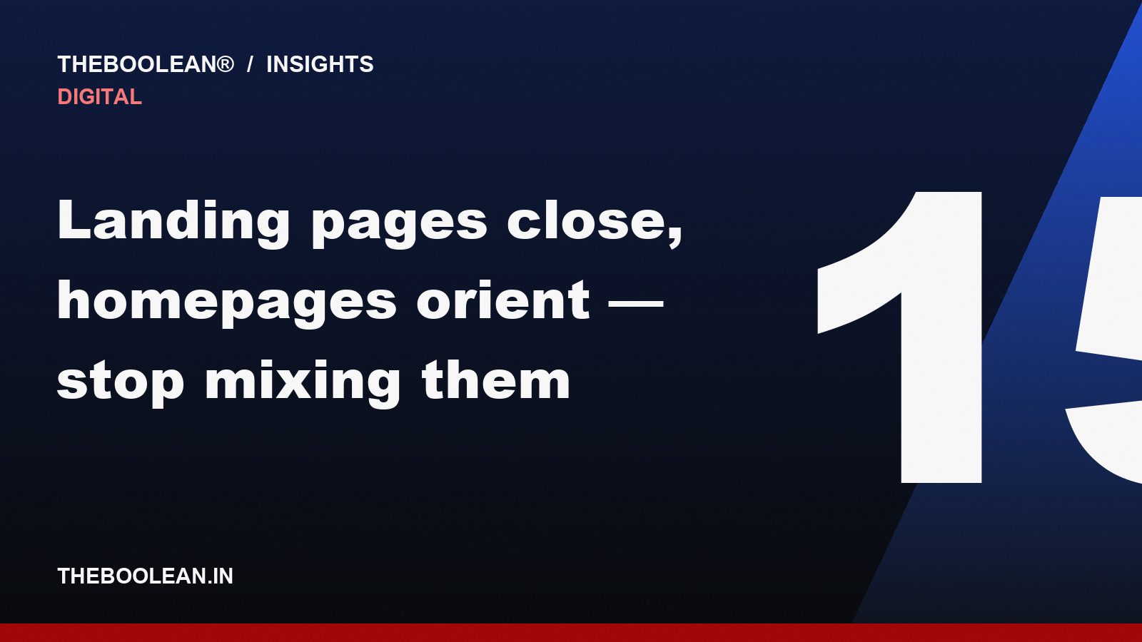 Landing pages close, homepages orient — stop mixing them