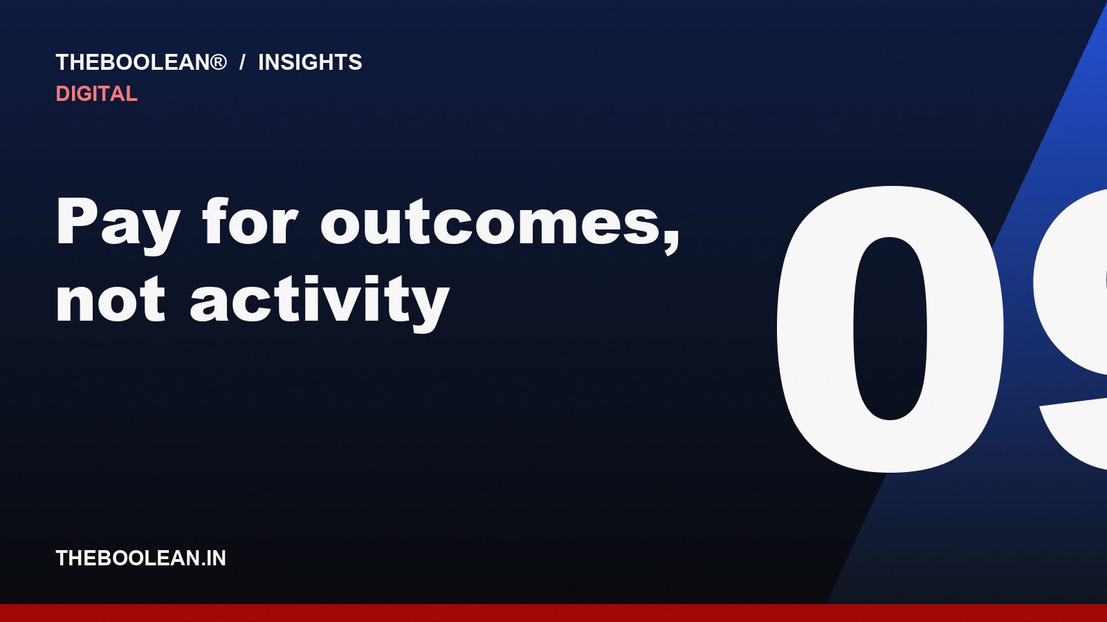 Pay for outcomes, not activity