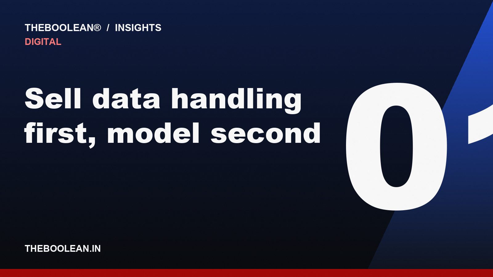 Sell data handling first, model second