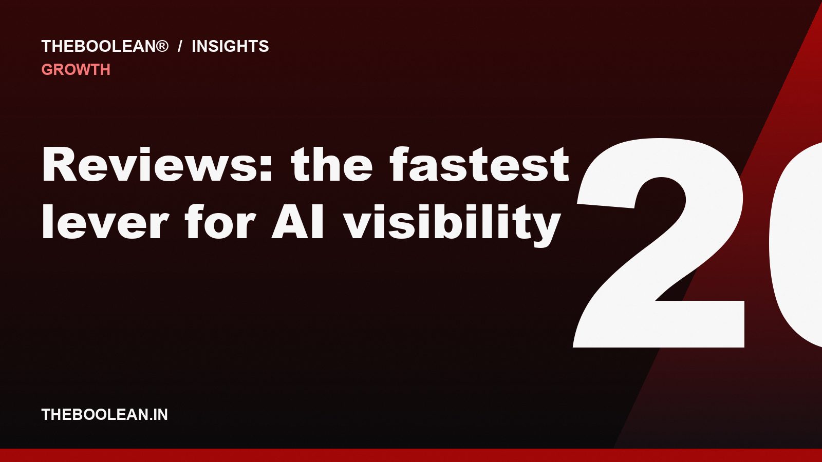 Reviews: the fastest lever for AI visibility